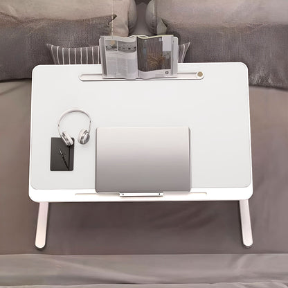 SOGA 60X40cm White Small Laptop Bed Portable Foldable Study Table Adjustable • LUZ-BedTableA9X2