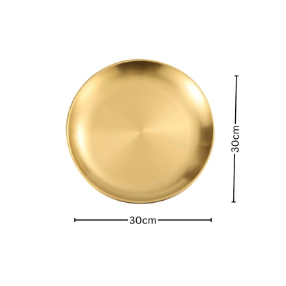 SOGA 30cm Premium Gold Grilling Plate  Durable Heat Resistant Perfect for BBQs and Outdoor Cooking Kitchen Essential • LUZ-VICPlate62
