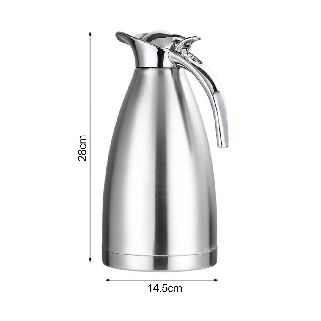 SOGA 2X 2.0L Silver Color 3-Layer Inner Stainless Steel, Vacuum Insulated and Outer Stainless Steel Thermal Flask • LUZ-BottleWKE22X2