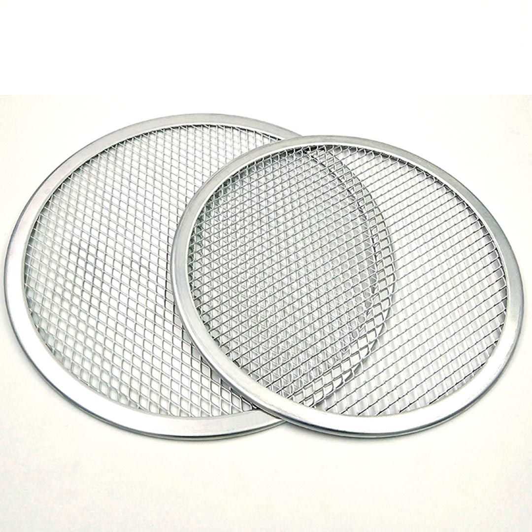 SOGA 12-inch Round Seamless Aluminium Nonstick Commercial Grade Pizza Screen Baking Pan • LUZ-PizzaScreen11707
