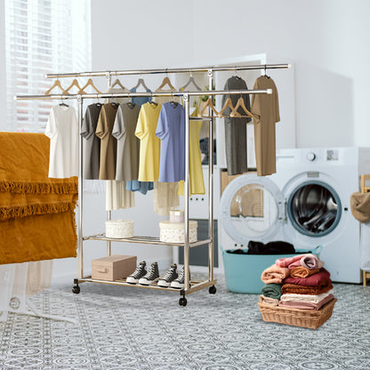 SOGA 200cm Stainless Steel Floor-Standing Clothes Rack - Durable and Space-Saving Laundry Organizer • LUZ-BSXG2531