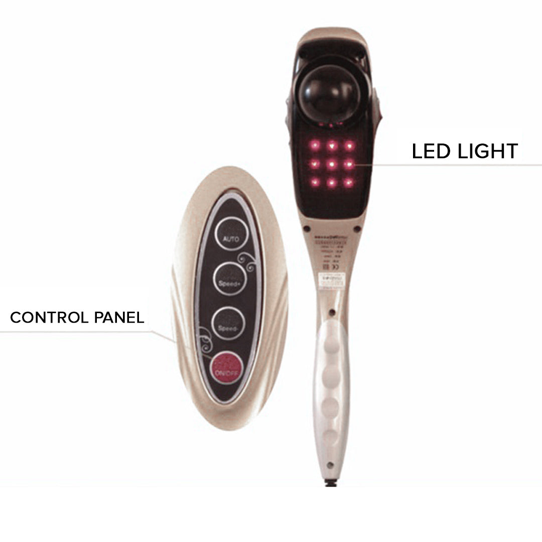 SOGA Hand Held Full Body Massager with 6 attachments Back Pain Therapy • LUZ-Massager806C1Grey