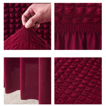 SOGA Burgundy Chair Cover Seat Protector with Ruffle Skirt Stretch Slipcover Wedding Party Home Decor • LUZ-Chaircov21A