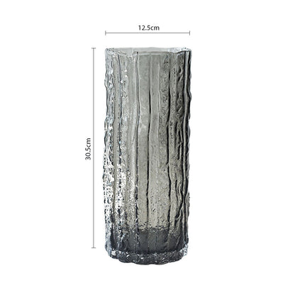SOGA 30.5cm Handcrafted Grey Glass Vase, Classic Design for Home Decor • LUZ-GVaseGrey305