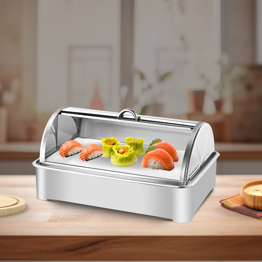 SOGA 59x38.5cm Silver Color Ceramic Serving Bowl Chafing Dish for Kitchen Essential • LUZ-ChafingDish6V14