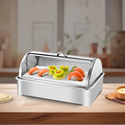 SOGA 59x38.5cm Silver Color Ceramic Serving Bowl Chafing Dish for Kitchen Essential • LUZ-ChafingDish6V14