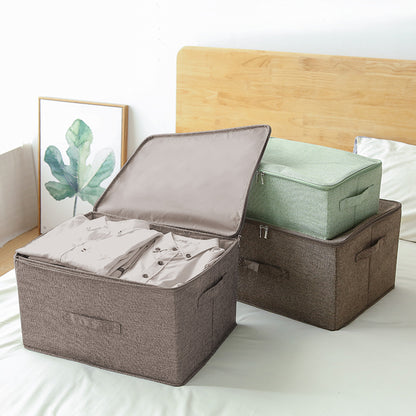 SOGA Coffee Large Portable Double Zipper Storage Box Moisture Proof Clothes Basket Foldable Home Organiser • LUZ-SBox026