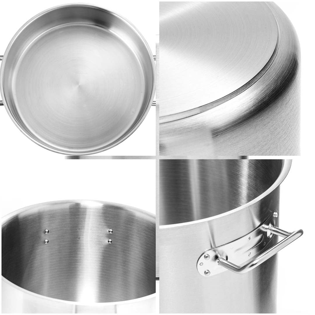 SOGA Stock Pot 23L Top Grade Thick Stainless Steel Stockpot 18/10 Without Lid • LUZ-StockPot23L-JPOT