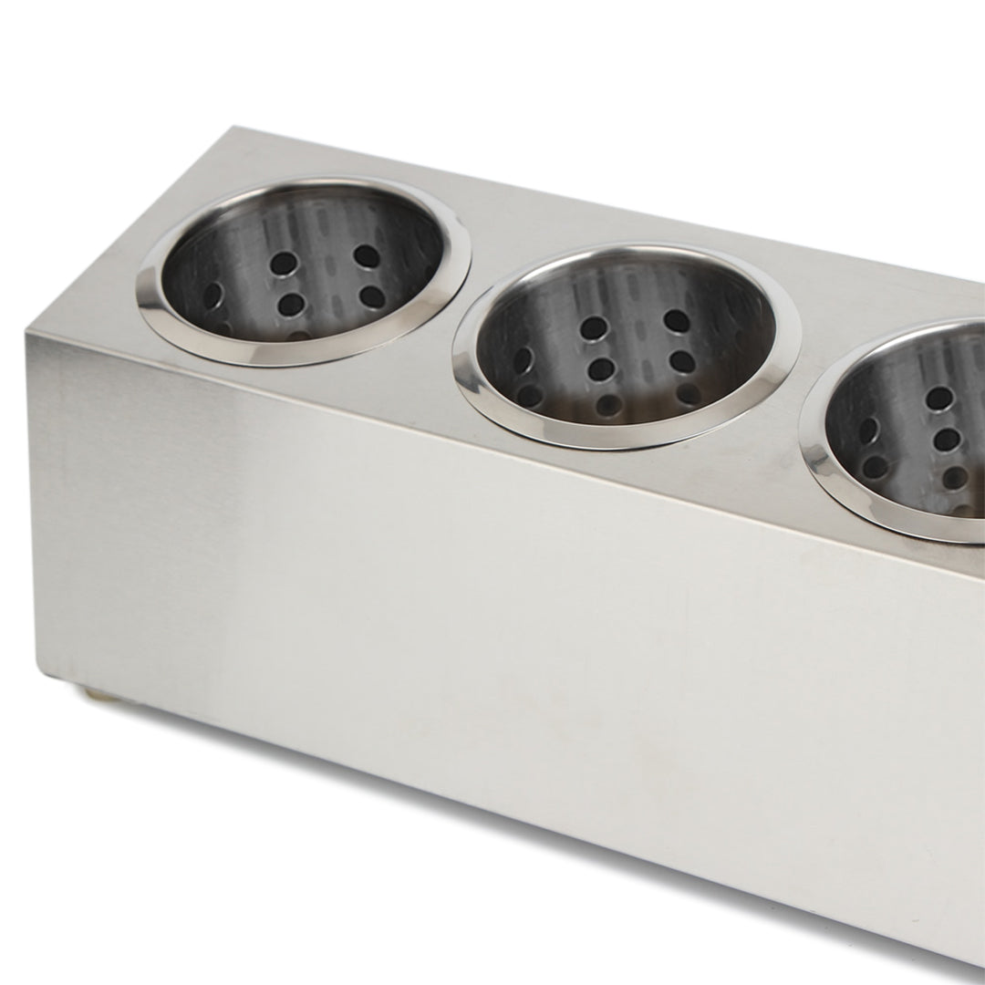 SOGA 2X 18/10 Stainless Steel Commercial Conical Utensils Cutlery Holder with 4 Holes • LUZ-CutleryHolder4602X2