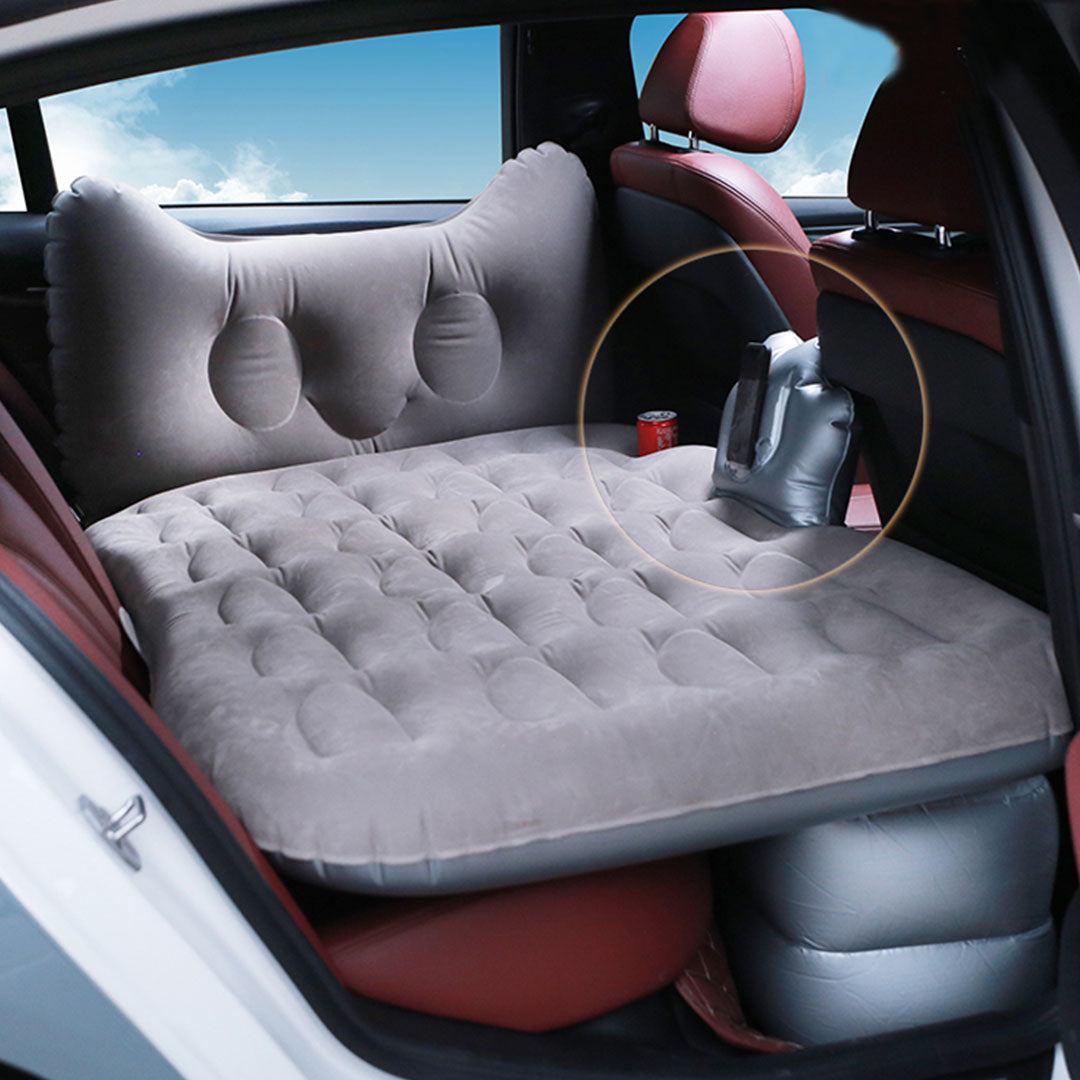 SOGA Grey Honeycomb Inflatable Car Mattress Portable Camping Air Bed Travel Sleeping Kit Essentials • LUZ-CarMat011