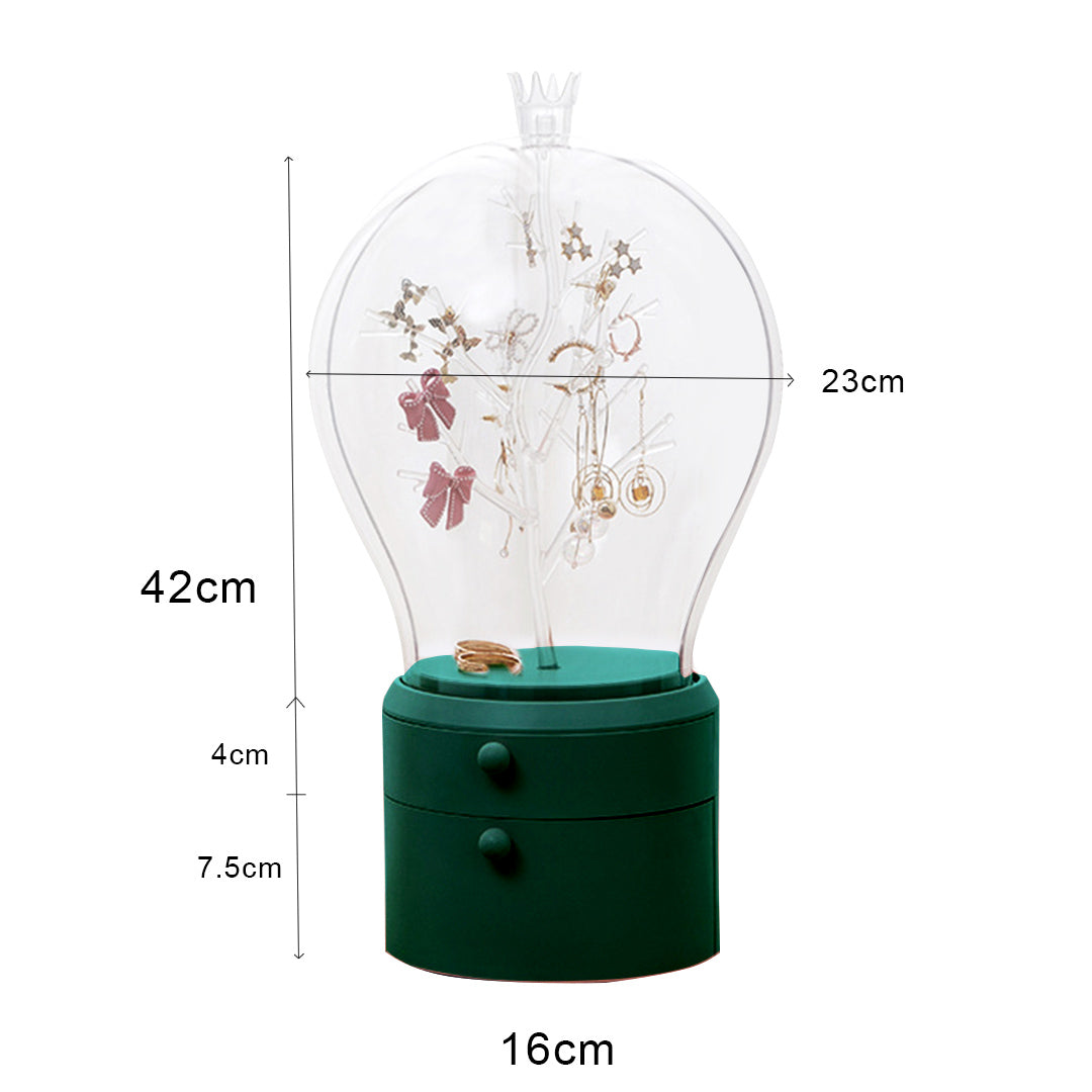 SOGA 2X Green 360 Degree Rotating LED Light 2 Layered Jewelry Storage Box Waterproof Dustproof Accessories Organiser • LUZ-BathC908X2