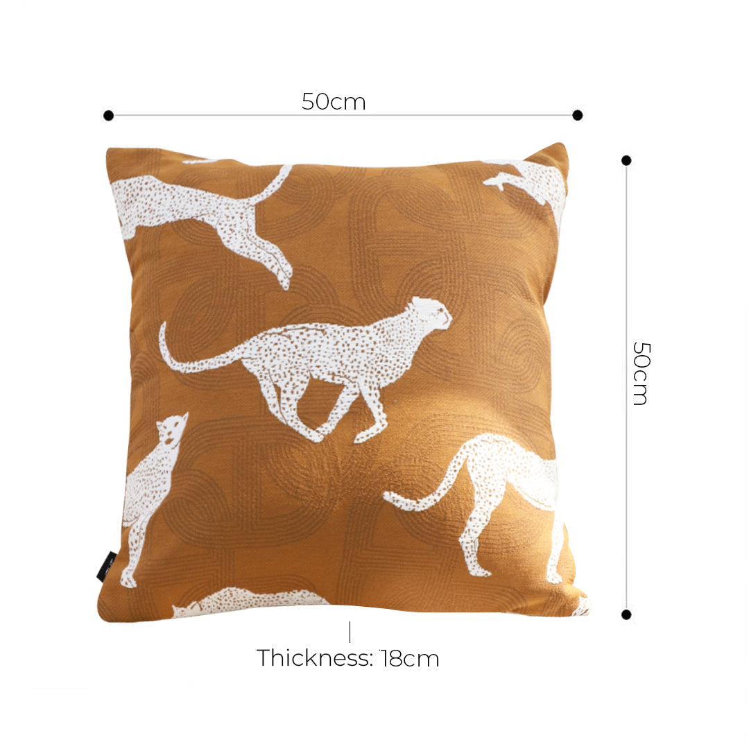 SOGA 50cm Throw Pillow Brown and White Cheetah Animal Print for Home DÃ©cor • LUZ-FrenchCushion338
