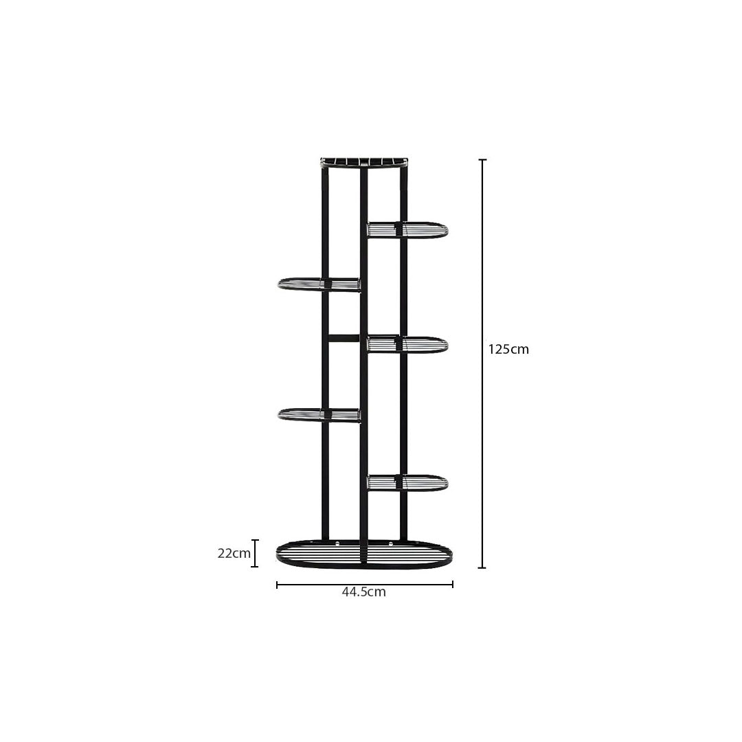 SOGA 7 Tier 8 Pots Black Metal Plant Rack Flowerpot Storage Display Stand Holder Home Garden Decor • LUZ-FPotH23