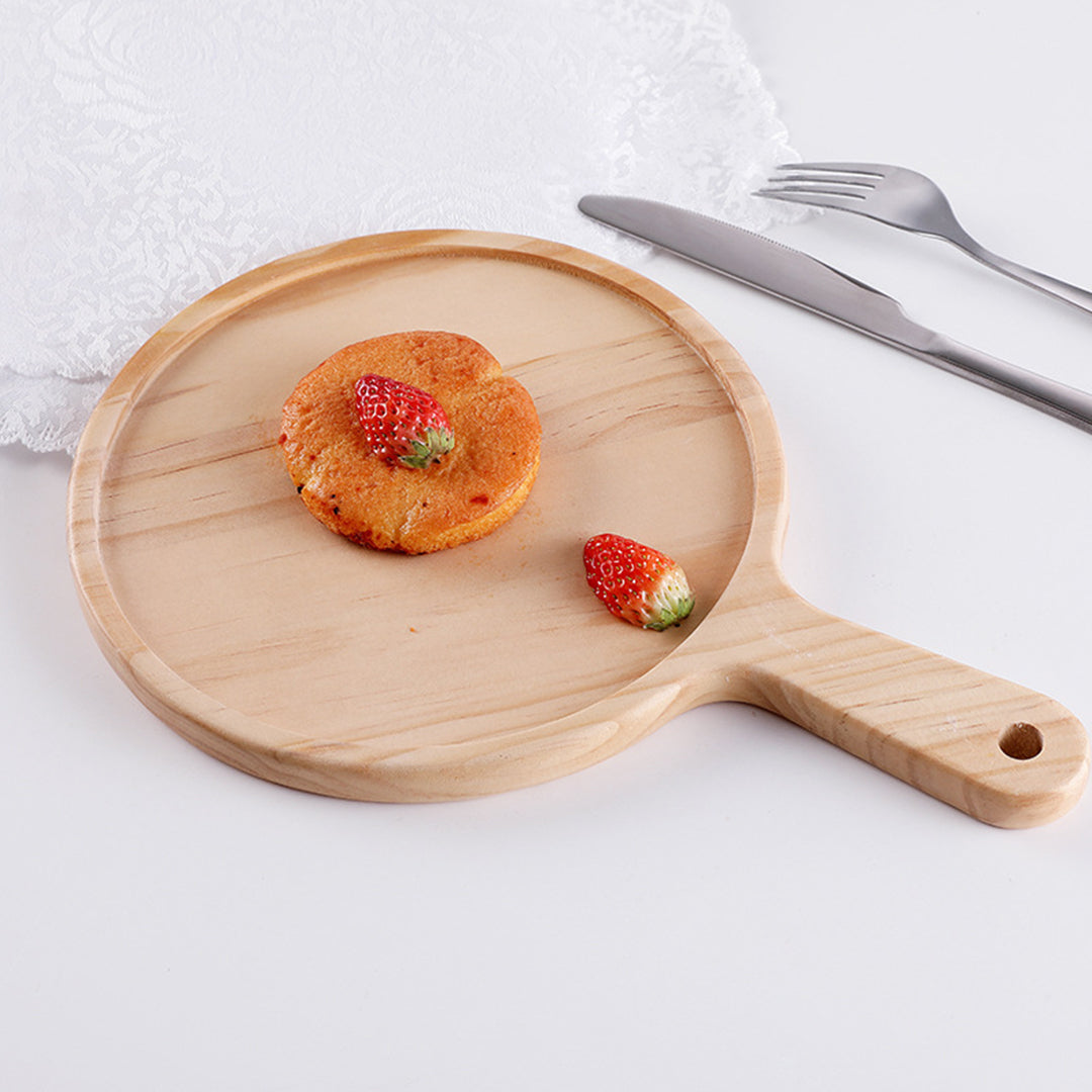 SOGA 2X 9 inch Round Premium Wooden Pine Food Serving Tray Charcuterie Board Paddle Home Decor • LUZ-WodB109X2