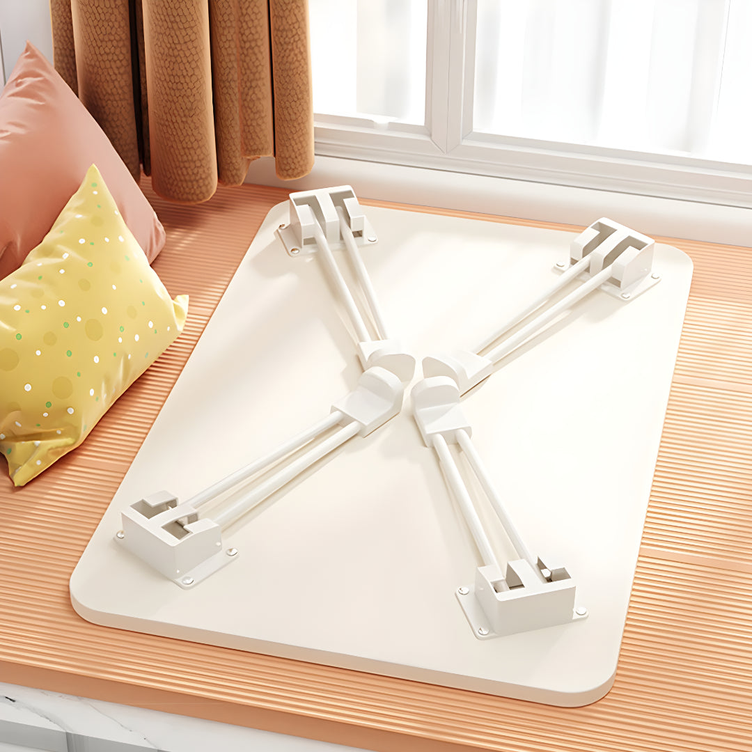 SOGA White Portable Bed Table Adjustable Folding Mini Desk With Cup-Holder Home Decor • LUZ-BedTableM665