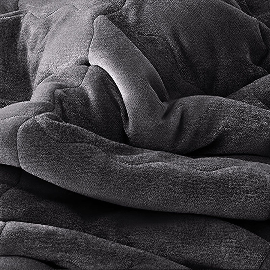 SOGA Dark Grey Throw Blanket Warm Cozy Double Sided Thick Flannel Coverlet Fleece Bed Sofa Comforter • LUZ-Blanket303