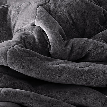 SOGA Dark Grey Throw Blanket Warm Cozy Double Sided Thick Flannel Coverlet Fleece Bed Sofa Comforter • LUZ-Blanket303
