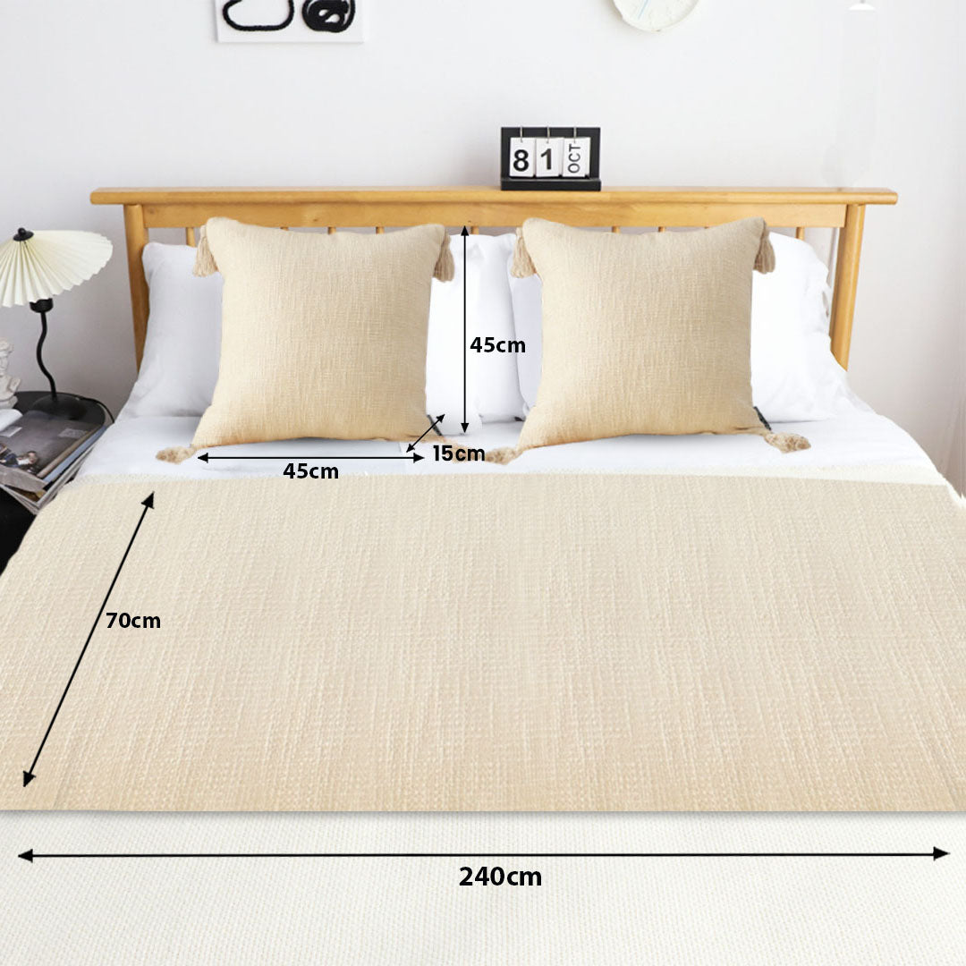 SOGA 1.8m Bed Vintage Scarf Runner Bedding Tail Pad Flag For Home Hotel Set of 3 • LUZ-BedFlagS85