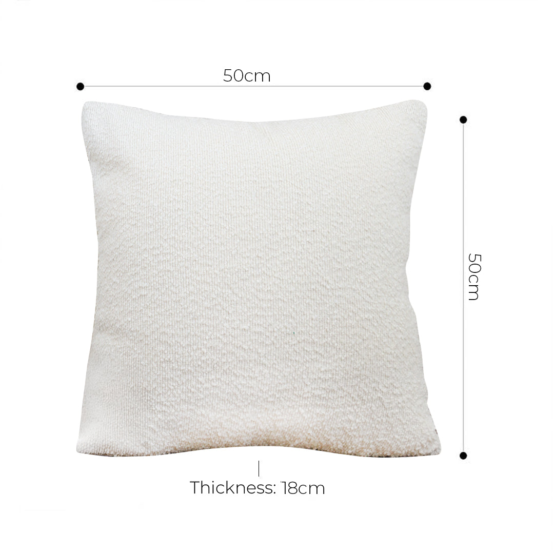 SOGA 50cm White Throw Pillow Premium Polyester Fiber and Cotton for Home Decor • LUZ-FrenchCushion326