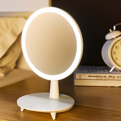 SOGA 2X Round White Rechargeable LED Light Makeup Mirror Tabletop Vanity Home Decor • LUZ-BathG535X2