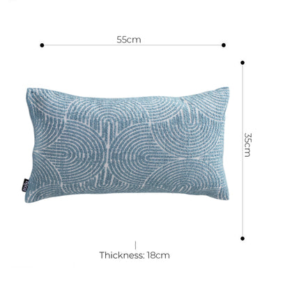 SOGA 35cm Blue Throw Pillow Geometric Indoor and Outdoor Corded for Home Decor • LUZ-FrenchCushion320