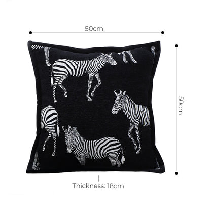 SOGA 50cm Throw Pillow  Black Light Luxury Zebra Square Pillow for Home Decor • LUZ-FrenchCushion343