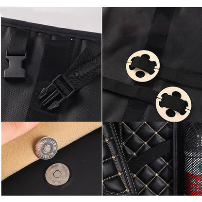SOGA High Quality Leather Car Rear Back Seat Storage Bag Organizer Interior Accessories Black • LUZ-CarStorge3SeatsBagBLK