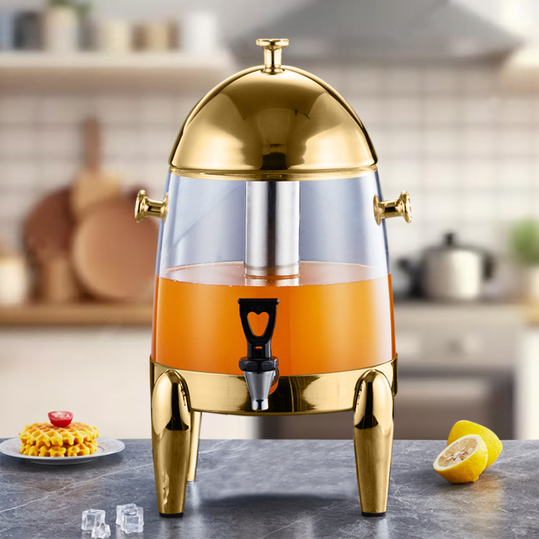 SOGA Stainless Steel 12L Beverage Dispenser Hot and Cold Juice Water Tea Chafer Urn Buffet Drink Container Jug with Gold Accents • LUZ-VICDispenser5715