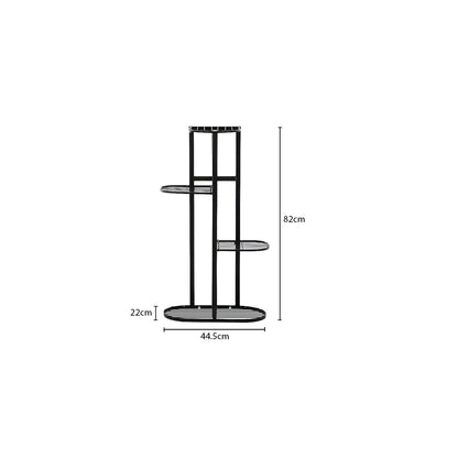 SOGA 4 Tier 5 Pots Black Metal Plant Rack Flowerpot Storage Display Stand Holder Home Garden Decor • LUZ-FPotH29
