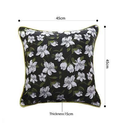 SOGA 45cm Subtle Foliage Green Pillow Subtle Orchid Blossom Square Throw Pillow • LUZ-FrenchCushion256