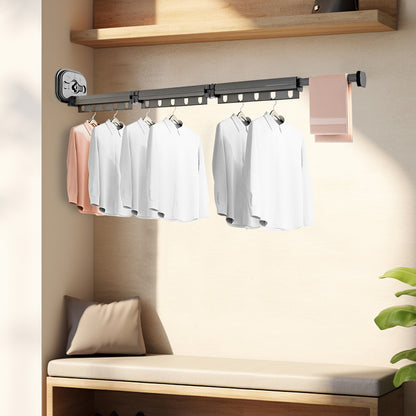 SOGA 127.5cm Wall-Mounted Clothing Dry Rack Retractable Space-Saving Foldable Hanger • LUZ-BSXPGKQ05