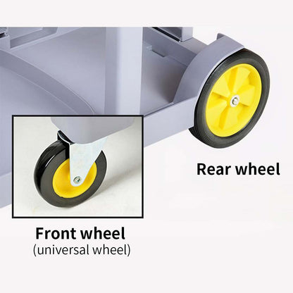 SOGA 3 Tier Multifunction Janitor Cleaning Waste Cart Trolley and Waterproof Bag • LUZ-FoodCart033GWGray