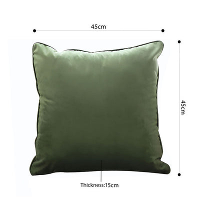 SOGA 45cm Subtle Army Green Foliage Velvet Square Throw Pillow • LUZ-FrenchCushion258