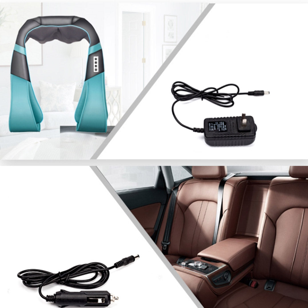 SOGA 2X Electric Kneading Back Neck Shoulder Massage Arm Body Massager Blue/White • LUZ-Massager580ABLU-WHT