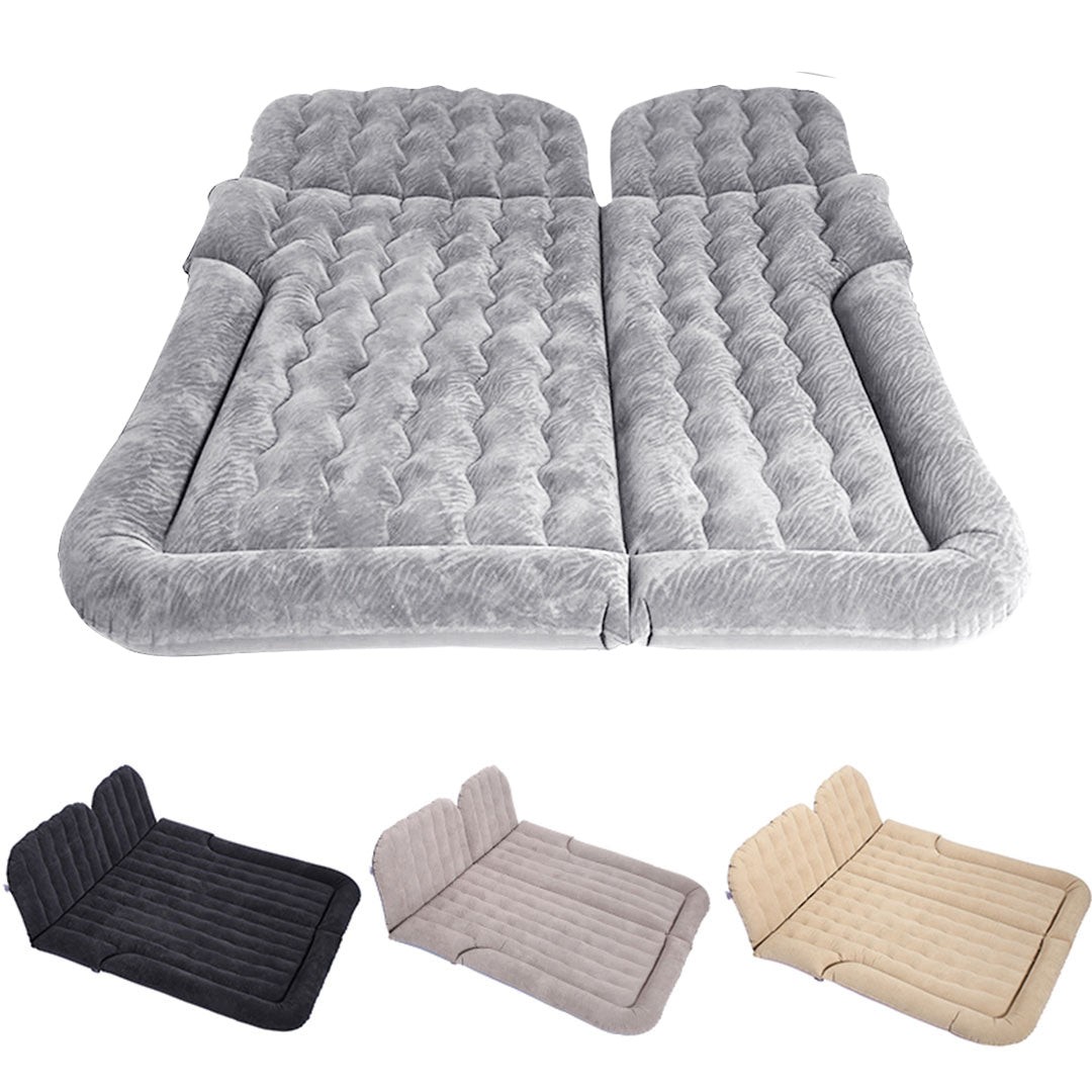 SOGA 2X Grey Inflatable Car Boot Mattress Portable Camping Air Bed Travel Sleeping Essentials • LUZ-CarMat014X2
