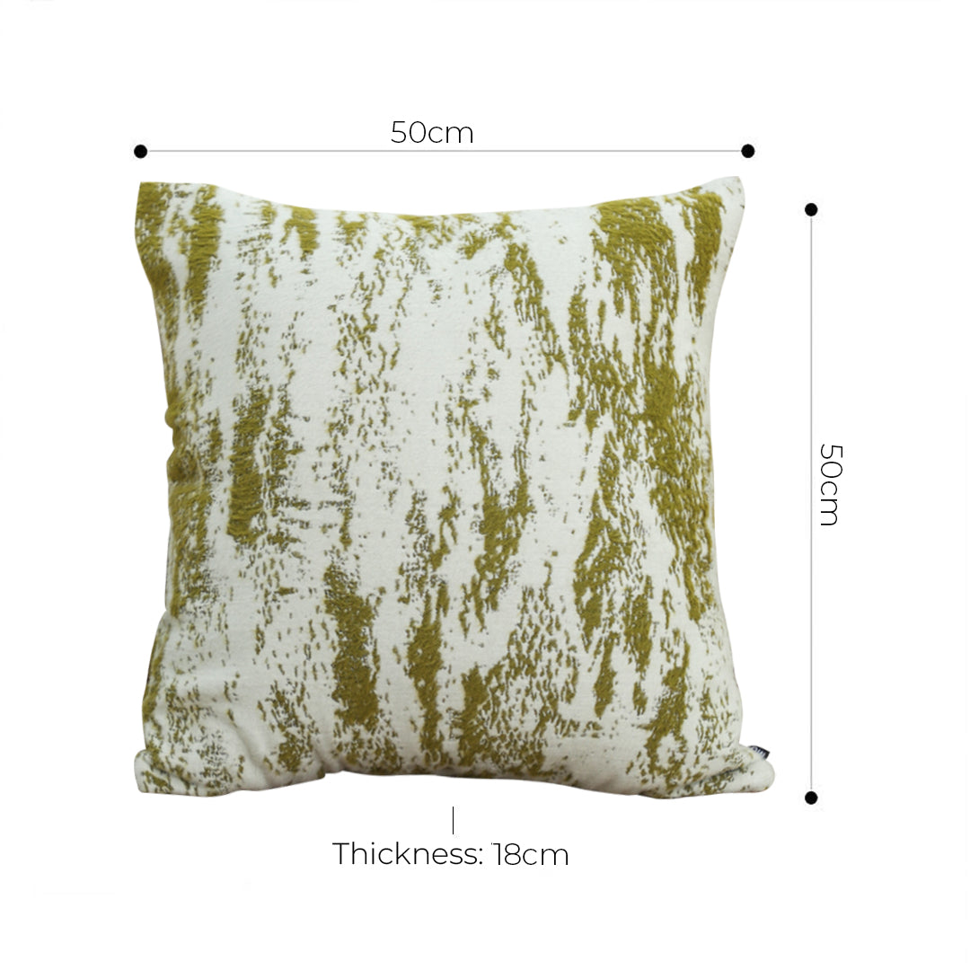 SOGA 50cm Throw Pillow White and Olive Green Deluxe Polyester Fiber and Cotton  for Home Decor • LUZ-FrenchCushion327