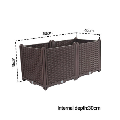 SOGA 80cm Raised Planter Box Vegetable Herb Flower Outdoor Plastic Plants Garden Bed Deepen • LUZ-PlantBox2B