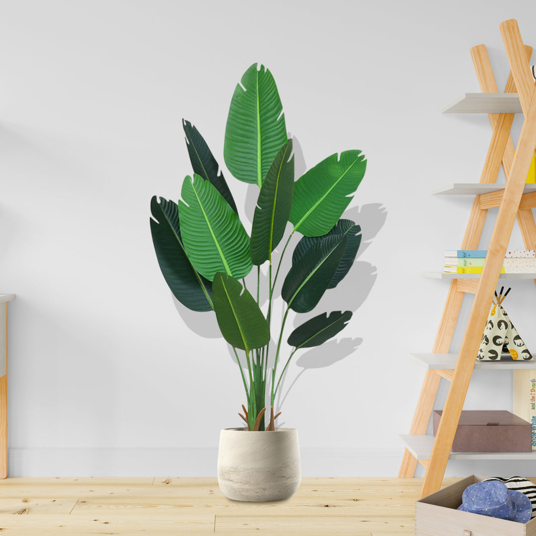 SOGA 180cm Artificial Bird of Paradise Plants Fake Tropical Palm Tree with 10 in Pot and Woven Seagrass Belly, Home Decor • LUZ-APlantFHM18013