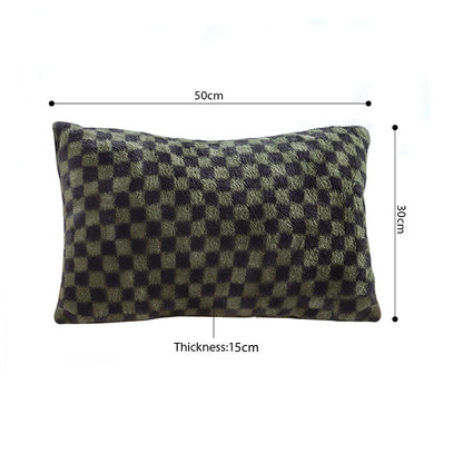 SOGA 2X 30cm Urban Light Luxury Dark Green Checkered Lumbar Throw Pillow • LUZ-FrenchCushion239X2