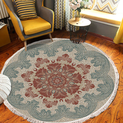 SOGA 2X 90cm Mandala Round Rug Boho Design Hippie Area Rug Anti-slip Doormat, Home Decor • LUZ-CarpetYH58X2