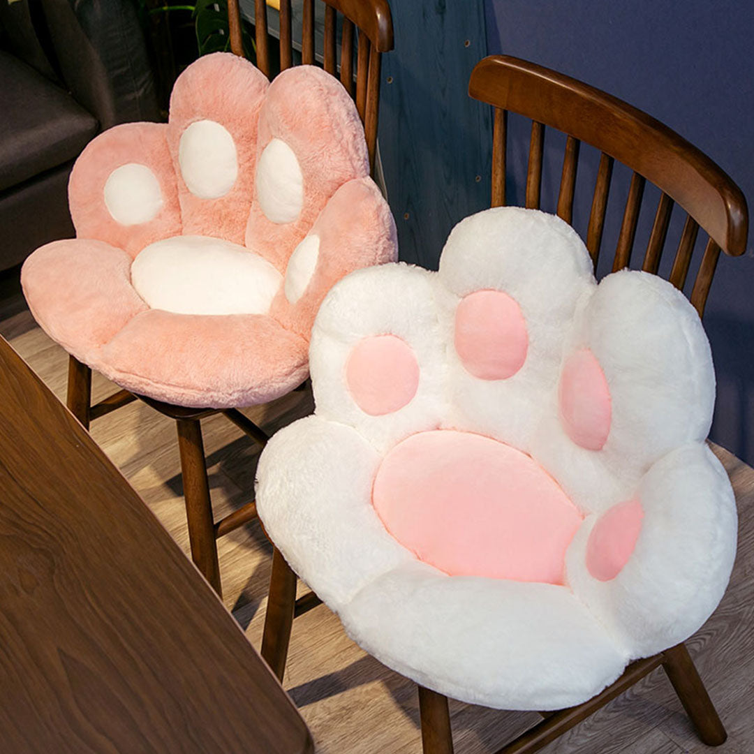 SOGA 2X White Paw Shape Cushion Warm Lazy Sofa Decorative Pillow Backseat Plush Mat Home Decor • LUZ-SCushion015X2