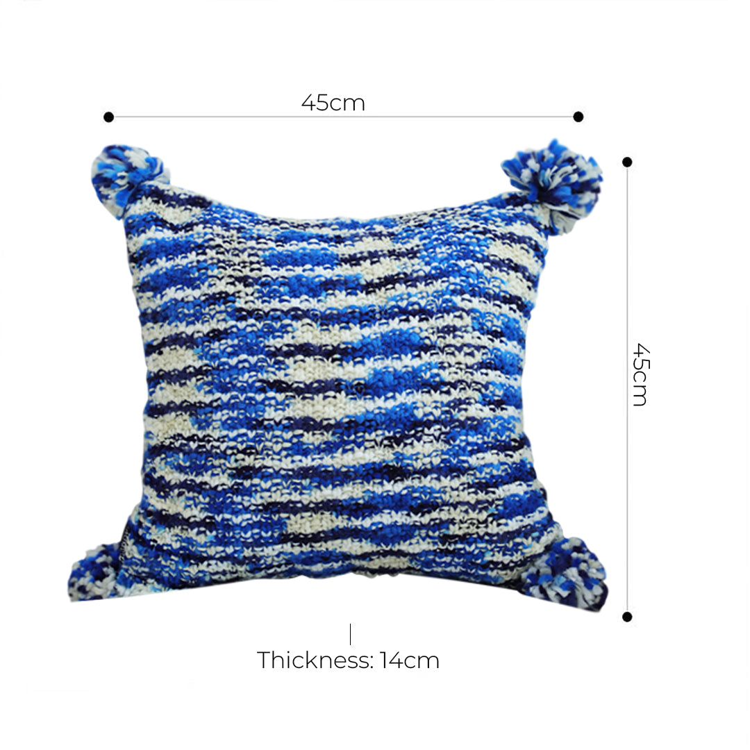 SOGA 2X 45cm Throw Pillow Deep Sea Blue Gradient Dyed Decorative Soft Square for Couch or Bed • LUZ-FrenchCushion283X2