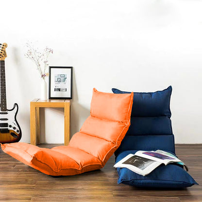 SOGA 4X Foldable Tatami Floor Sofa Bed Meditation Lounge Chair Recliner Lazy Couch Orange • LUZ-LoungeLeatherOrangeX4