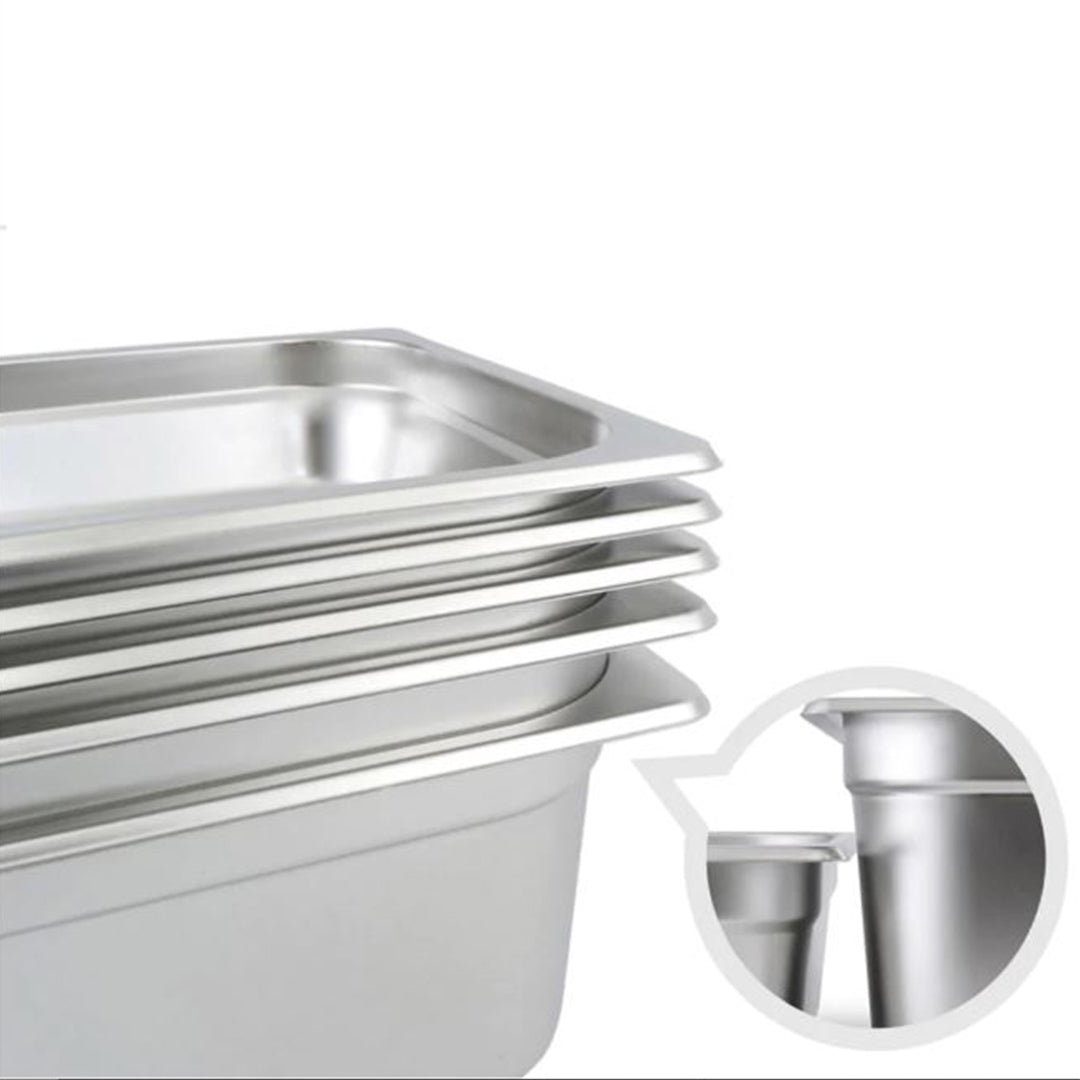 SOGA 12X Gastronorm GN Pan Full Size 1/3 GN Pan 10cm Deep Stainless Steel Tray • LUZ-GastronormPans5416X12