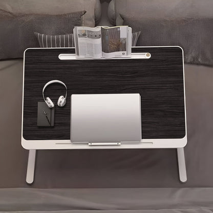 SOGA 2X 60X40cm Black Small Laptop Bed Portable Foldable Study Table Adjustable • LUZ-BedTableA12X2