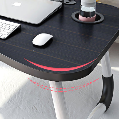 SOGA Black Portable Bed Table Adjustable Foldable Bed Sofa Study Table Laptop Mini Desk with Notebook Stand Cup Slot Home Decor • LUZ-BedTableH301