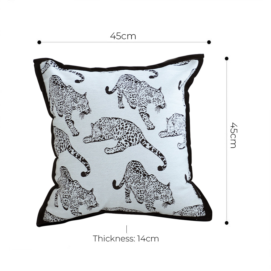 SOGA 2X 45cm Throw Pillow White & Black Leopard Light Luxury Decorative Cushion for Living Room LUZ-FrenchCushion295X2