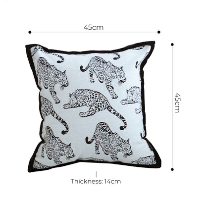 SOGA 2X 45cm Throw Pillow White & Black Leopard Light Luxury Decorative Cushion for Living Room LUZ-FrenchCushion295X2