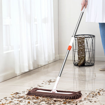 SOGA 80x12 Coffee Microfiber Flat Mop Floor Cleaning Pads Rotating Dust Remover • LUZ-MopCof80