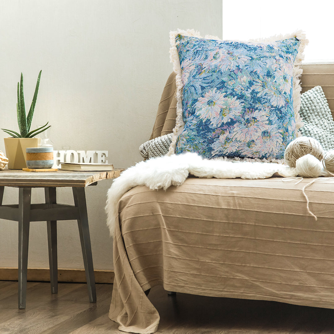 SOGA 50cm Oil Painting Shabby Chic Style Handmade Full Floral Needlepoint Throw Pillow • LUZ-FrenchCushion208